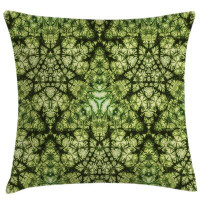 East Urban Home Ambesonne Nature Throw Pillow Cushion Cover, Free Abstract Nature Inspired Mind Bind Folded Colour Silho