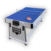 Simba USA Inc Pool Table 7ft Blue + Air Hockey + Table Tennis + Table – Polar