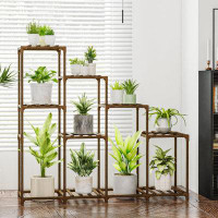 Arlmont & Co. 4 Tiers 10 Pots Tall Plant Stand
