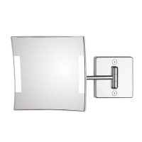 WS Bath Collections Quadrolo 1-Arm Cable and Plug LED Modern & Contemporary Lighted Magnifying Makeup/Shaving Mirror