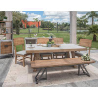 International Furniture Direct Mita Dining Table With 4 Chairs & Bench