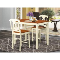 Charlton Home Socha Counter Height Rubberwood Solid Wood Dining Set