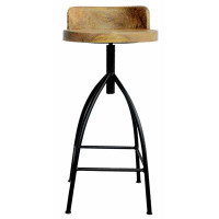 Williston Forge Industrial Style Adjustable Swivel Bar Stool With Backrest