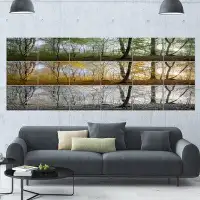 Design Art 'Three Seasons Forest Panorama'  6 Piece Photographic Print Set on Canvas
