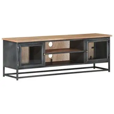 17 Stories 17 Stories TV Cabinet Grey 47.2"X11.8"X15.7" Solid Acacia Wood And Steel