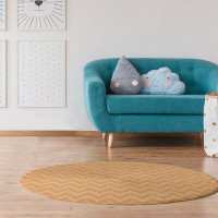 East Urban Home Two Colour Hand Drawn Chevrons Poly Chenille Rug