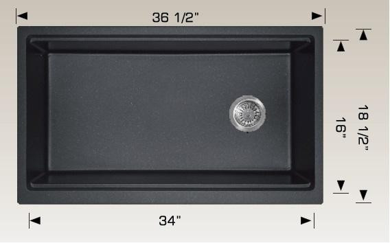 Granite Series: 36.5 or 34.5 x 18.5 x 10 Inch Undermount or Drop In Ledger Kitchen Sink Available in 4 Colors in Plumbing, Sinks, Toilets & Showers
