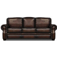 Eleanor Rigby Bethesda 99" Genuine Leather Rolled Arm Sofa