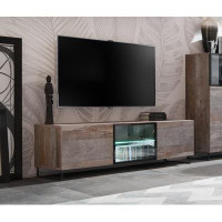 Millwood Pines Ranch 59" Tv Stand With Led In Rustic Farmhouse Finish