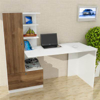 Latitude Run® Malaka 58.9'' W Rectangle Computer Desk with and Cabinet