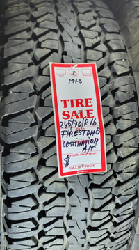 P 245/70/ R16 Firestone Destination A/T Used All Season-All Terrain Tire 75%TREAD LEFT $75 for THE TIRE/1 TIRE ONLY !