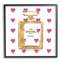 Stupell Industries Hearts Pattern Perfume Bottle Framed Giclee Art By Madeline Blake