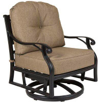 Red Barrel Studio Gadson Castle Rock Swivel Glider Chair with Cushions