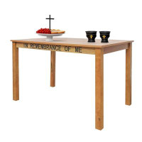 Ebern Designs Fixturedisplays® 45 X 28 X 29" Wood Church Holy Communion Table Easy Assemble Video EA477E2932794BAE9E632A