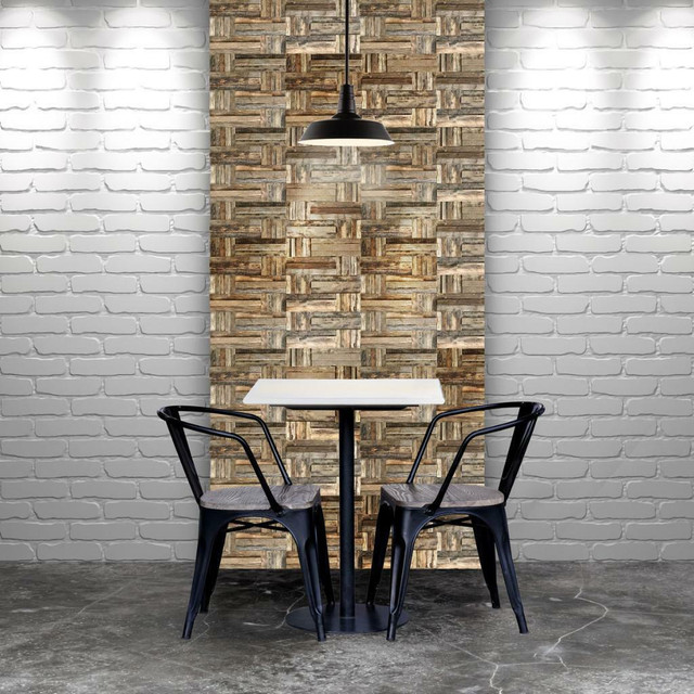 23 3/4W x 11 7/8H x 3/4 Boat Wood Mosaic Wall Tile, Natural Finish ( Available in 3 Styles ) in Floors & Walls - Image 4