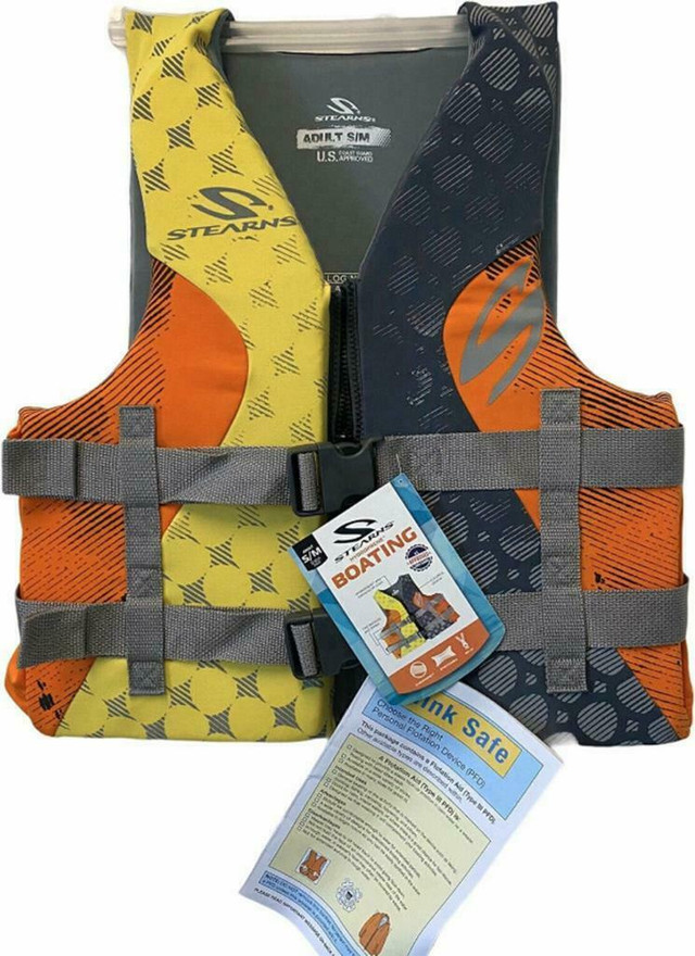 STEARNS® HYDROPRENE TYPE II PFD LIFE JACKET -- Fits chest sizes 32-42 inches in width! in Fishing, Camping & Outdoors