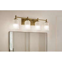Mercer41 29.75" 4-Light Vanity Light with Clear Satin Etched Glass