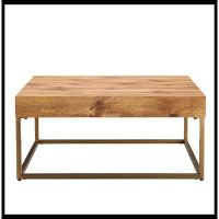 Ivy Bronx Modern rectangular coffee table, dining table. MDF desktop with metal legs