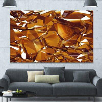 Design Art '3D Gold Crystal Background' Graphic Art on Canvas