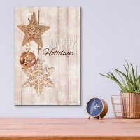 The Holiday Aisle® The Holiday Aisle® 'Gold Sparkle Happy Holidays' By Lori Deiter, Acrylic Glass Wall Art