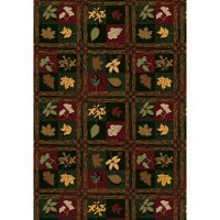 Joy Carpets Nature Geometric Tufted Green/Red/Brown Area Rug