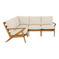 Fairfield Chair Hatteras 86'' Wide Outdoor Teak Reversible Patio Sectional with Cushions