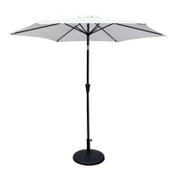 Arlmont & Co. 8.8 Feet Outdoor Aluminum Patio Umbrella, Patio Umbrella, Market Umbrella With 42 Pounds Round Resin Umbre