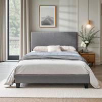 Ebern Designs Upholstered Platform Bed Frame ,Wood Slat Support