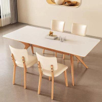 STAR BANNER Creamy style solid wood rock plate dining table rectangular modern simple Nordic dining table set