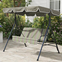 Porch Swing 67.7"L x 43.3"W x 60.2"H Green and Brown