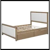 Gracie Oaks Upholstered Platform Bed with Wood Frame and 4 Drawers