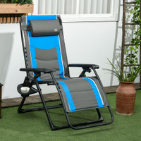 Outdoor Lounge Chair 29.1" x 37" x 44.5" Blue