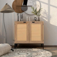 Bay Isle Home™ Set2 Of Rustic Accent Storage Cabinet With 2 Rattan Doors Sideboards
