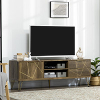 TV Stand 59.1"x15.4"x20" Natural, Gold
