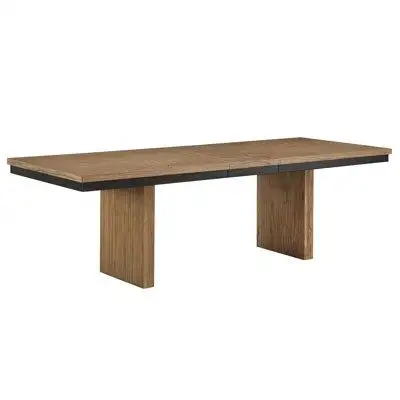 The Roatan 80-96 inch Table with a self-storing 16-inch leaf combines modern design with functionali...