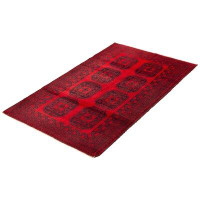 Isabelline Hand-Knotted Teimani Red Rug 3'11" X 6'3"