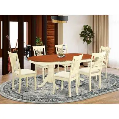 Lark Manor Ruhlman 6 - Person Butterfly Leaf Rubberwood Solid Wood Dining Set