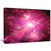 Made in Canada - Design Art 'Pink Fractal Space Theme' Graphic Art Print on Wrapped Canvas