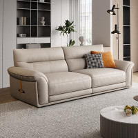 Crafts Design Trade 84.65" Creamy White Genuine Leather Modular Sofa cushion couch