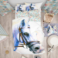 Made in Canada - East Urban Home Designart Horse with Bridle Duvet Cover Set
