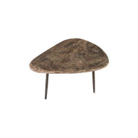 Phillips Collection Skipping Stone Coffee Table, Grey Stone, Forged Legs