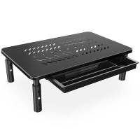 Fitueyes FITUEYES Metal Monitor Stand  Desktop Stand With Drawer, 3 Height Adjustable Computer Stand For Home Office And