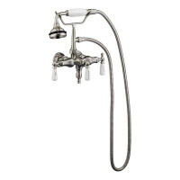 Barclay Double Handle Wall Mounted Clawfoot Tub Faucet with Handshower