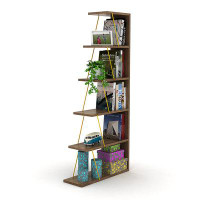 Mercer41 Furnish Home Store Modern 5 Tier Ladder Bookshelf Organizers