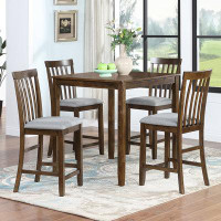 Winston Porter Roshell 4 - Person Counter Height Solid Wood Dining Set