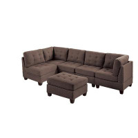 Latitude Run® Modular Sectional Set Living Room Furniture Couch Corner Wedge Armless Chairs 6