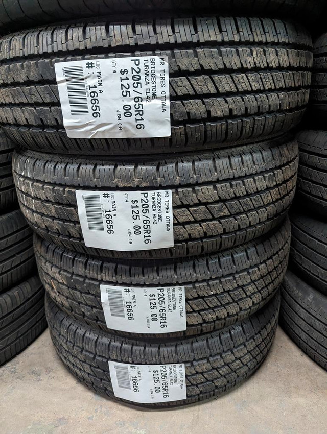 P205/65R16  205/65/15 BRIDGESTONE TURANZA EL42 ( all season summer tires ) TAG # 16656 in Tires & Rims in Ottawa