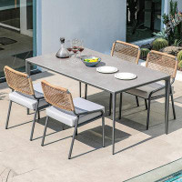 Great Deals Trading 6-Person Gray Rectangular Outdoor Dining Set