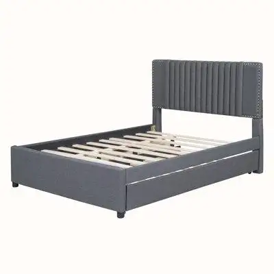 Latitude Run® Bed with 2 Drawers and 1 Twin Size Trundle, Classic Headboard Design