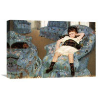 Vault W Artwork 'Little Girl in a Blue Armchair 1878' by Mary Cassatt Painting Print on Wrapped Canvas